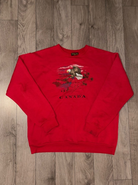 Marshlands Other - Vintage Canada Eagle Embroidered Red Crewneck Sweater